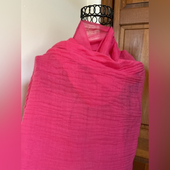 J Crew Elegant Pink Scarf 80”x26” - Picture 3 of 5